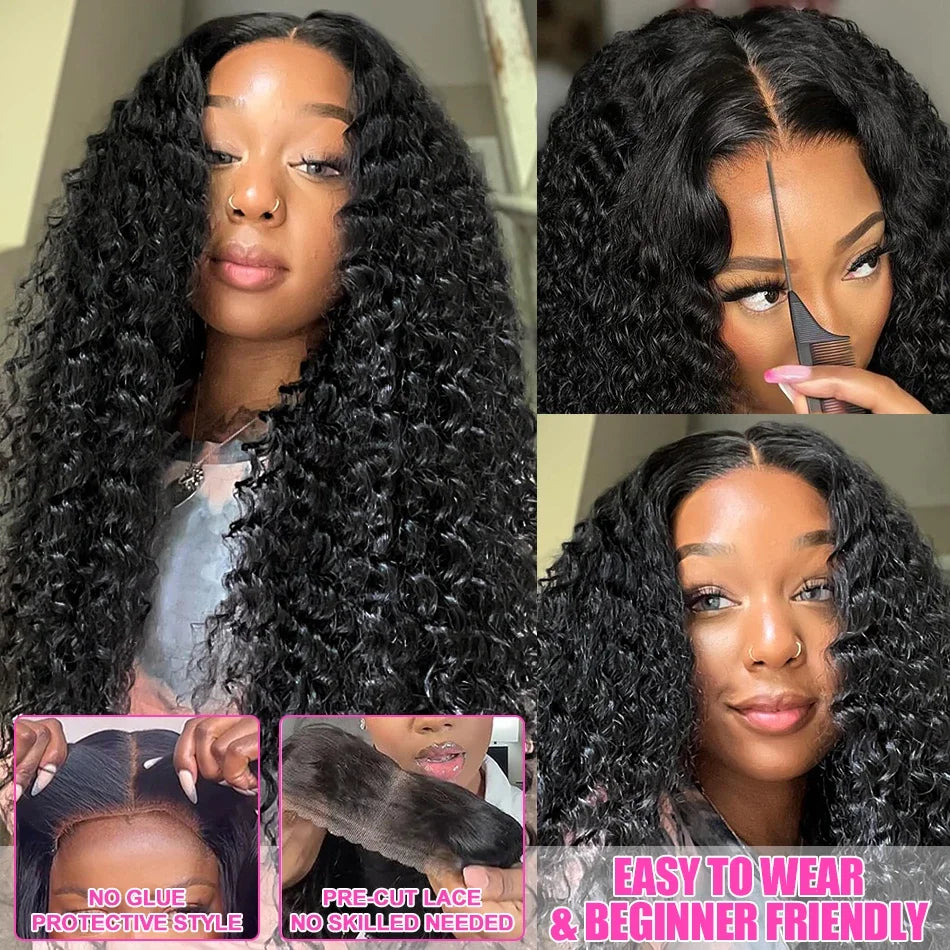 Deep Wave Brazilian Hair Glueless Wig