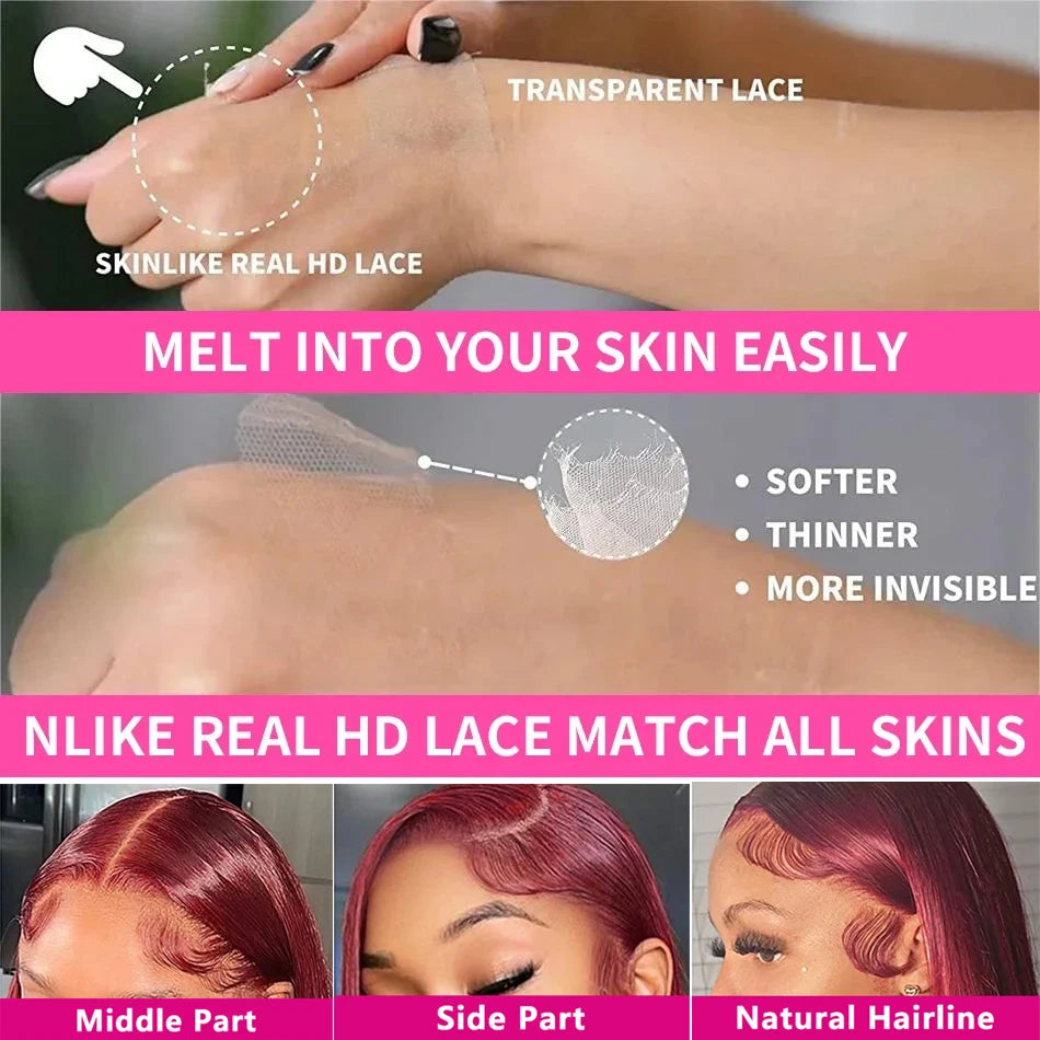 Short Bob Wig HD Transparent Lace Front Human Hair Wigs