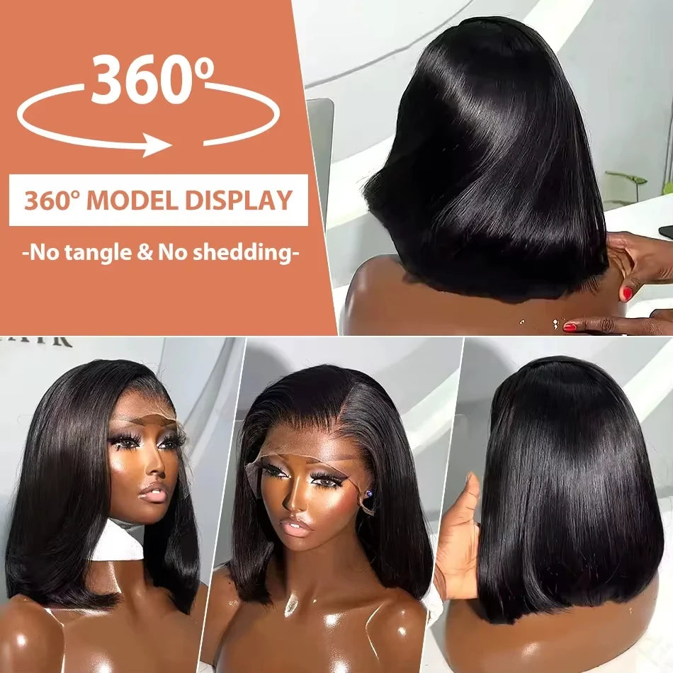Straight  Bob Lace Front Human Hair Wigs